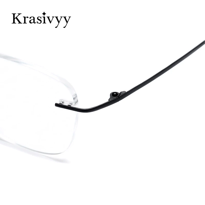 Top Trends: Krasivyy Titanium Glasses Frame Men 2024 New European Design Square Rimless Prescription Eyeglasses Eyewear Frame For Women Shoppable Styles - Image 3