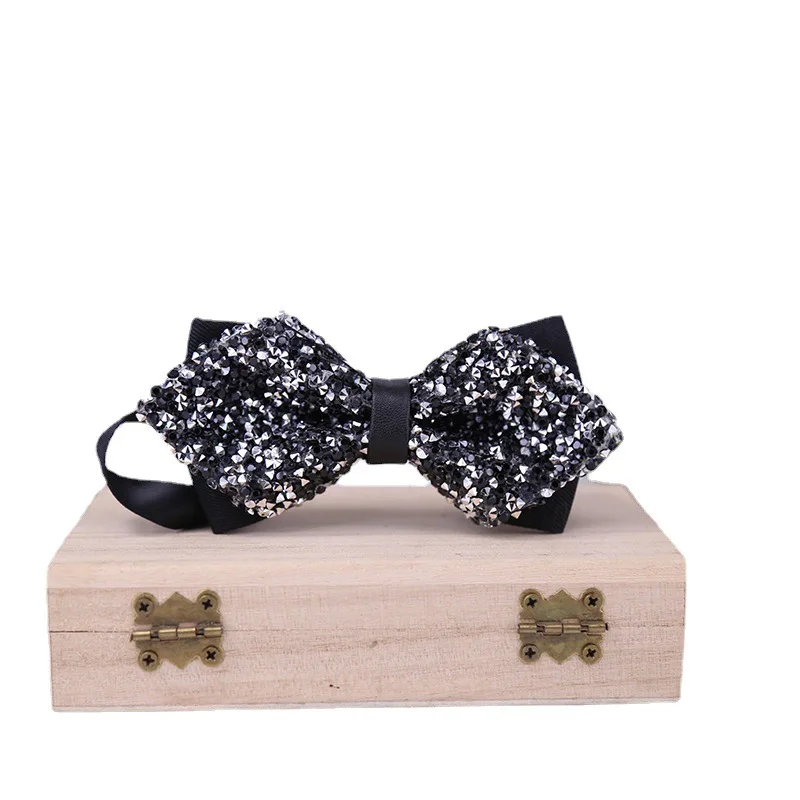 Top Trends: 1Pc Men Luxury Glitter Bow Tie Bowtie Butterfly Knot Crystal Rhinestone Collar Tie Cool Wedding Formal Party Bow Tie Shoppable Styles