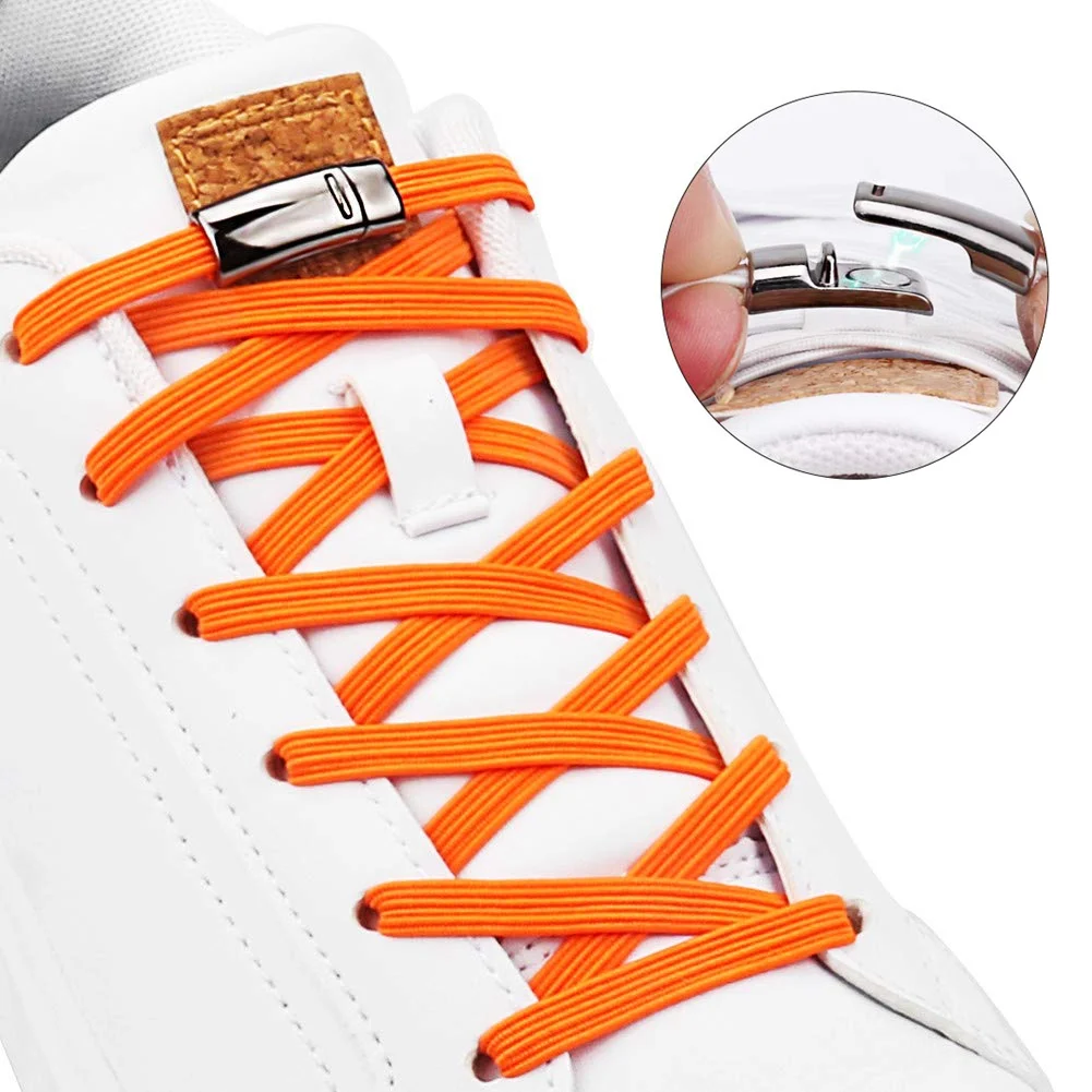 Top Trends: 1Pair Magnetic Shoelaces Elastic No Tie Shoe Laces Kids And Adult Flat Sneakers Shoelace Quick Lazy Laces Magnetic Buckle Shoppable Styles