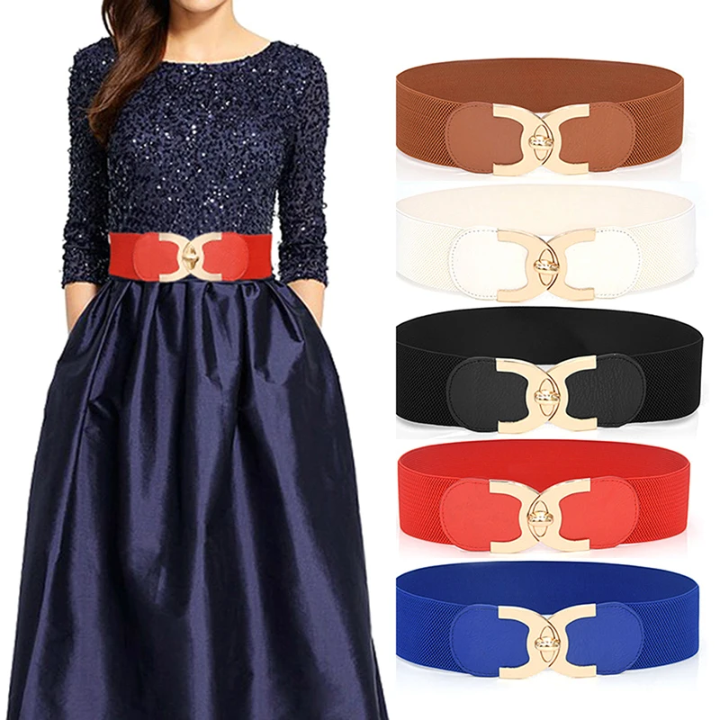 Top Trends: New Fashion 1PC 6x68cm Korean Style Buckle Elastic Wide Belt Wide Cummerbund Strap Belt Waist Female Women Accessories Shoppable Styles