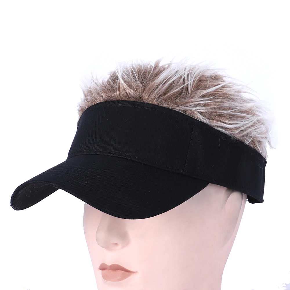 Top Trends: Golf Baseball Cap With Fake Flair Hair Cap Sun Visor Fun Toupee Hats Mens Womens Spiked Hairs Wig Hat Moto Gp Baseball Cap Shoppable Styles - Image 3