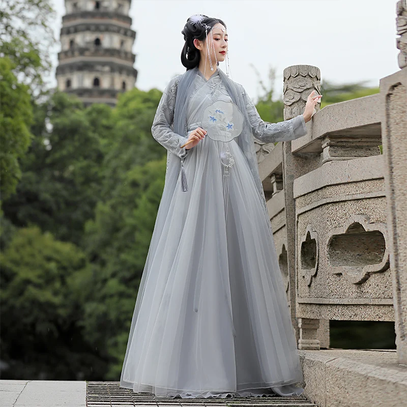 Top Trends: Trailing Dress Traditional Chinese Hanfu Women&#039;s Lace Embroidery Costume Fairy Style Ethnic Dance Performance Shoppable Styles