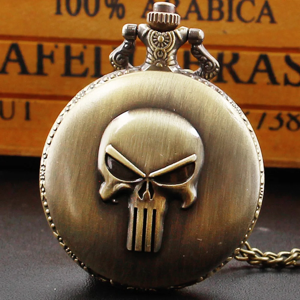 Top Trends: Punk Cool Bronze Skeleton Quartz Pocket Watch Roman Numerals Dial Exquisite Pendant Necklace Watch Gifts For Kids Men Women Shoppable Styles