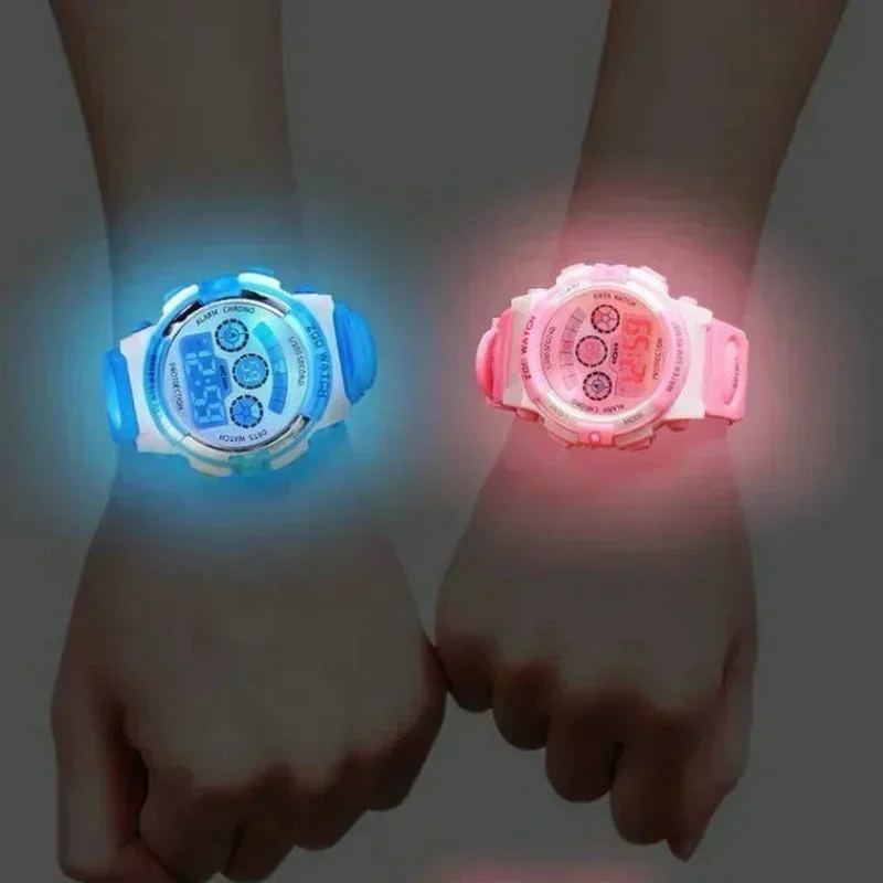 Top Trends: Luminous Camouflage Kids Watches LED Colorful Flash Digital Alarm For Boys Girls Anti-seismic Creative Children Clock Shoppable Styles - Image 3