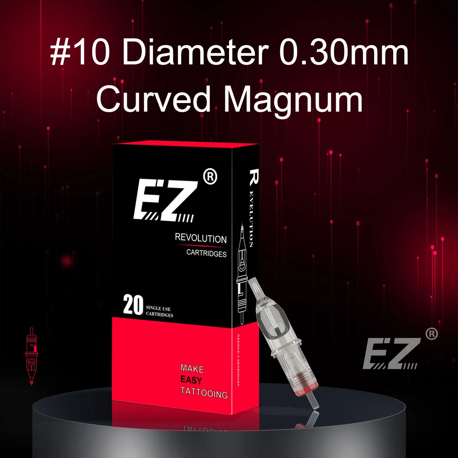 Top Trends: EZ Revolution Tattoo Needle Cartridge Curved (Round) Magnum #10 (0.30mm) For Cartridge Tattoo Machines And Grips 20 Pcs / Lot Shoppable Styles