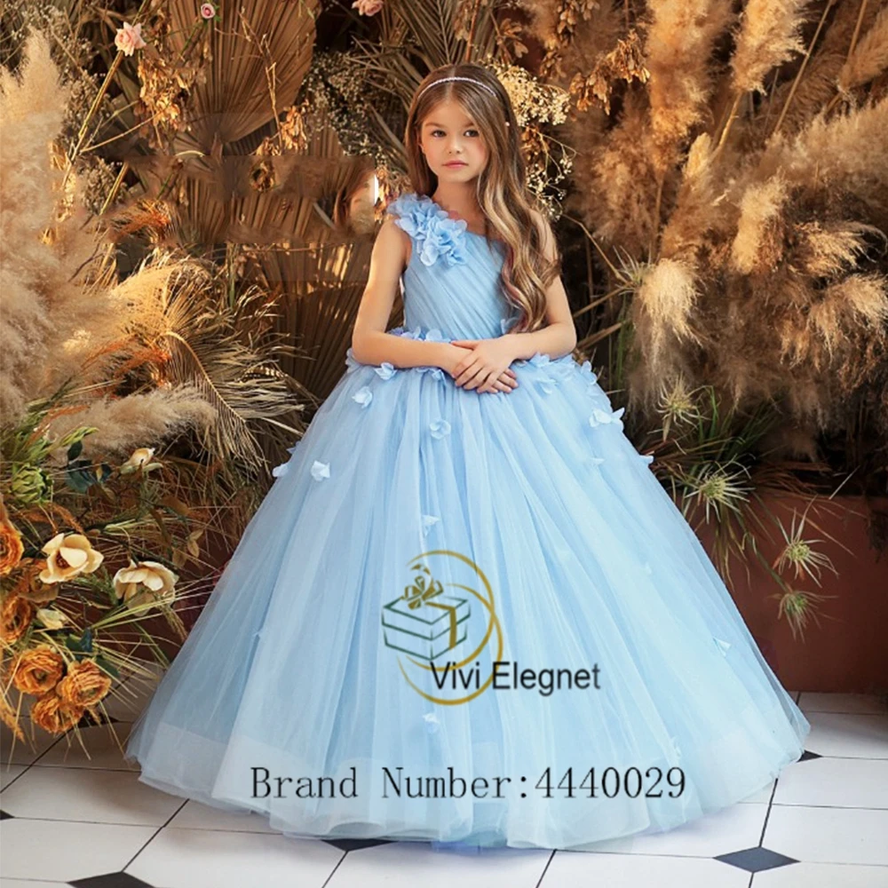 Top Trends: One Shoulder A Line Organza Flower Girl Dresses 2022 Winter Flower Sleeveless Christmas Gown With Pleat Princess فساتين اطفال ل Shoppable Styles