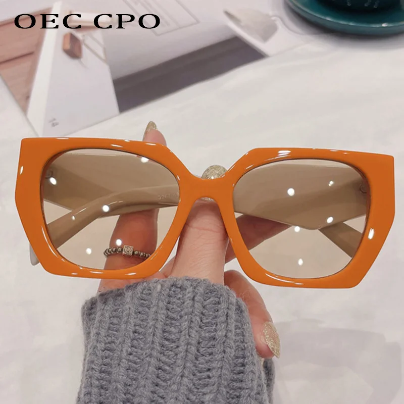 Top Trends: OEC CPO Square Sunglasses Women New Fashion Orange Punk Sun Glasses Men Vintage Shades UV400 Female Retro Eyewear Gafas De Sol Shoppable Styles