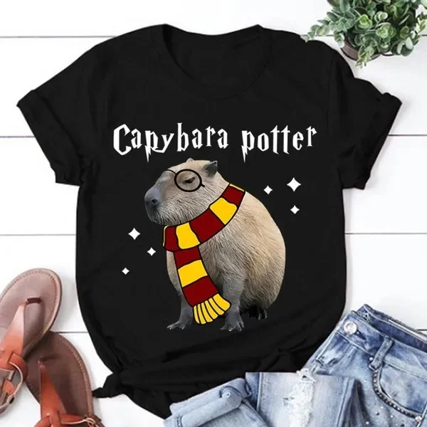 Top Trends: Capybara Potter T Shirt For Men New Popular Summer T-Shirt Graphic Print Short Sleeve Women Fashion Casual Outdoor Tees Tops Shoppable Styles