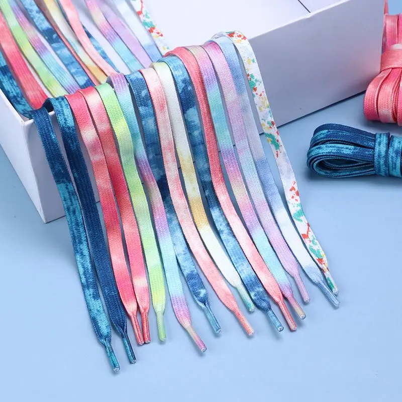 Top Trends: New Tie-dye Non-fading Shoe Laces Casual Shoes Shoelaces For Sneakers Shoe Lace Unisex Flat Boot Laces 120 / 140 / 160CM Shoestrings Shoppable Styles