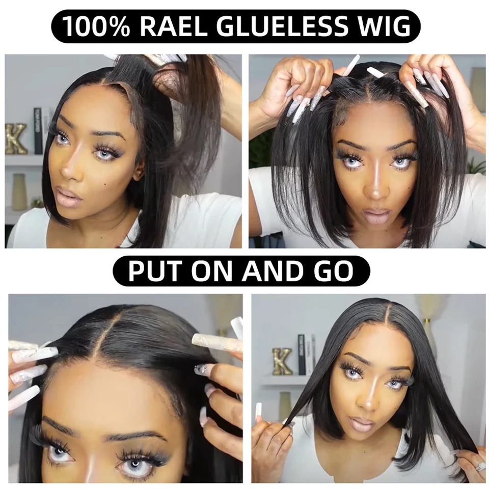 Top Trends: Lekker Wear And Go Short Straight Bob Human Hair Lace Wig For Women Brazilian Remy Hair Glueless Pixie Middle Part Lace Easy Wig Shoppable Styles - Image 3