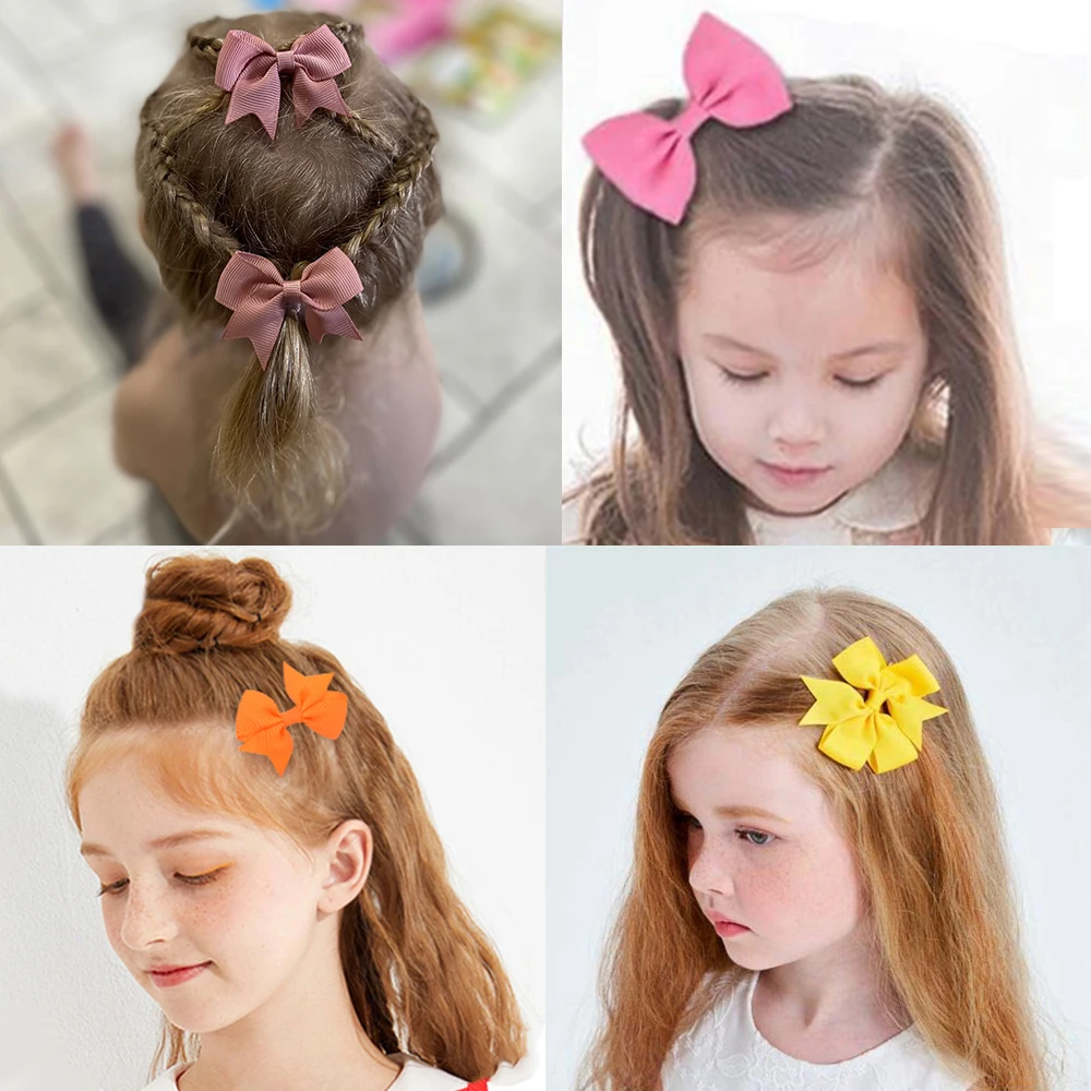 Top Trends: 10 / 20Pcs Cute Grosgrain Ribbon Bowknot Hair Clips For Girls Colorful Bows Clip Hairpin Barrettes Headwear Kids Hair Accessories Shoppable Styles - Image 3