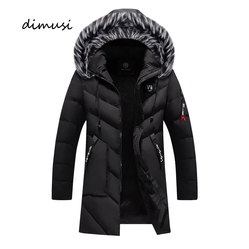 Top Trends: DIMUSI Winter Men&#039;s Long Jacket Fashion Men Fur Collar Thermal Classic Coats Casual Warm Windbreaker Padded Jackets Men Clothing Shoppable Styles