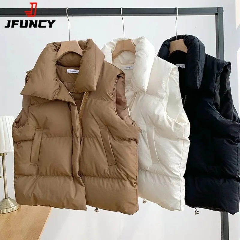 Top Trends: JFUNCY Women&#039;s 2023 Sleeveless Vest Woman Winter Jackets Vests New Female Coat Warm Top Women Waistcoat Shoppable Styles