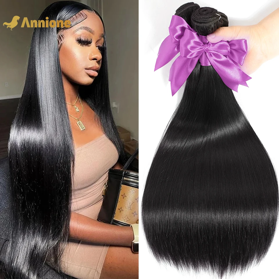 Top Trends: 36 38 40 28 Inch Straight Bundles Human Hair 1 / 3 / 4 Raw Hair Bundles Deal Brazilian Hair Remy Extensions Double Weft Hair Weaving Shoppable Styles