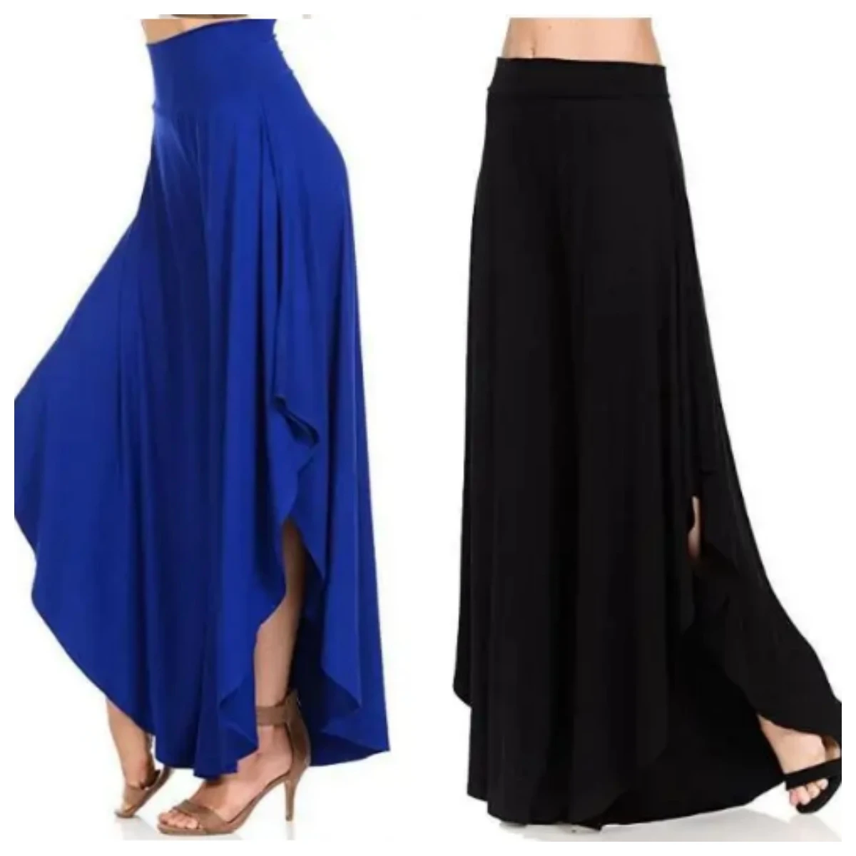 Top Trends: Elegant Vintage Irregular Ruffles Wide Leg Pants Women High Waist Pleated Pants Femme Casual Loose Streetwear Trousers Shoppable Styles