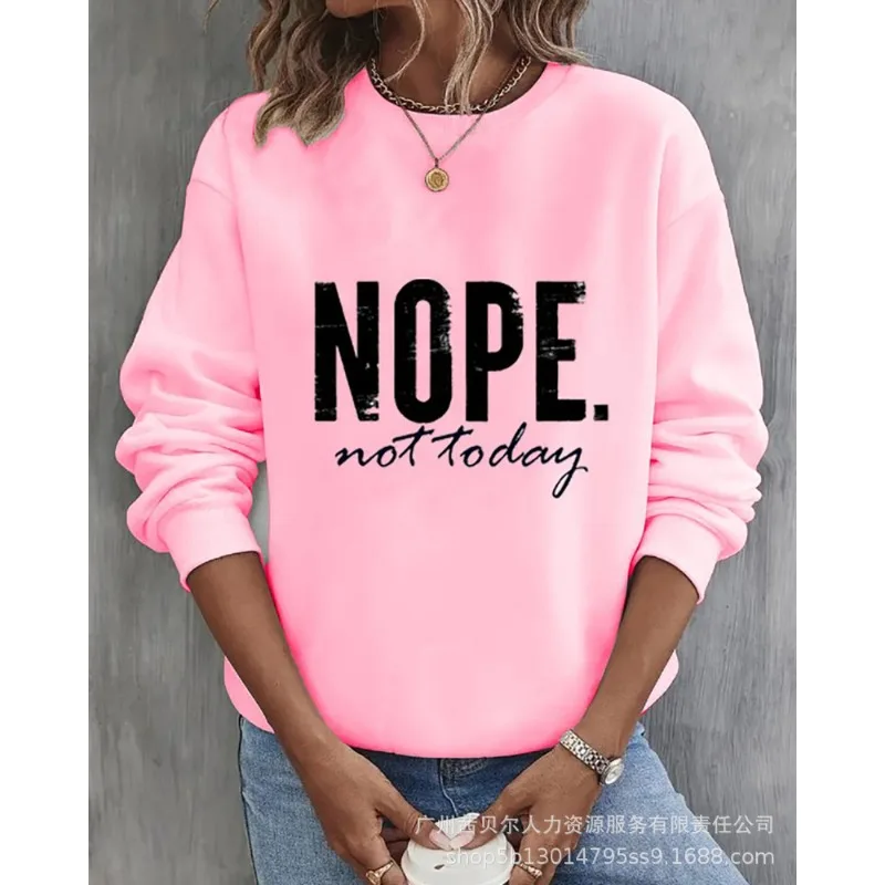 Top Trends: Wepbel Y2K Words And Letters Loose Sweatshirt Women Solid Color Fashion Long Sleeve Pullover Sweatshirt Casual Sports Tops Shoppable Styles