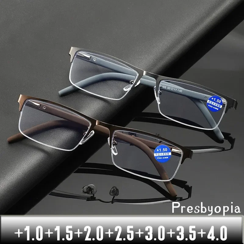 Top Trends: Men Women Titanium Alloy Reading Glasses Business Light Frame Far Sight Eyeglasses Vintage HD Vision Prescription Eyewear Shoppable Styles