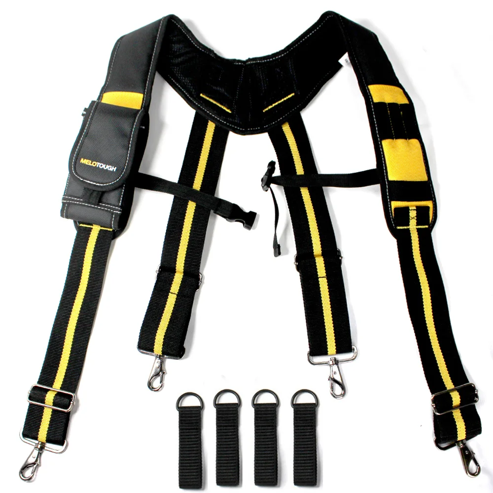 Top Trends: MELOTOUGH Tool Belt Suspenders Construction Work Braces For Men With Detachable Phone Holder Comfortable Foam Shoulder Padder Shoppable Styles