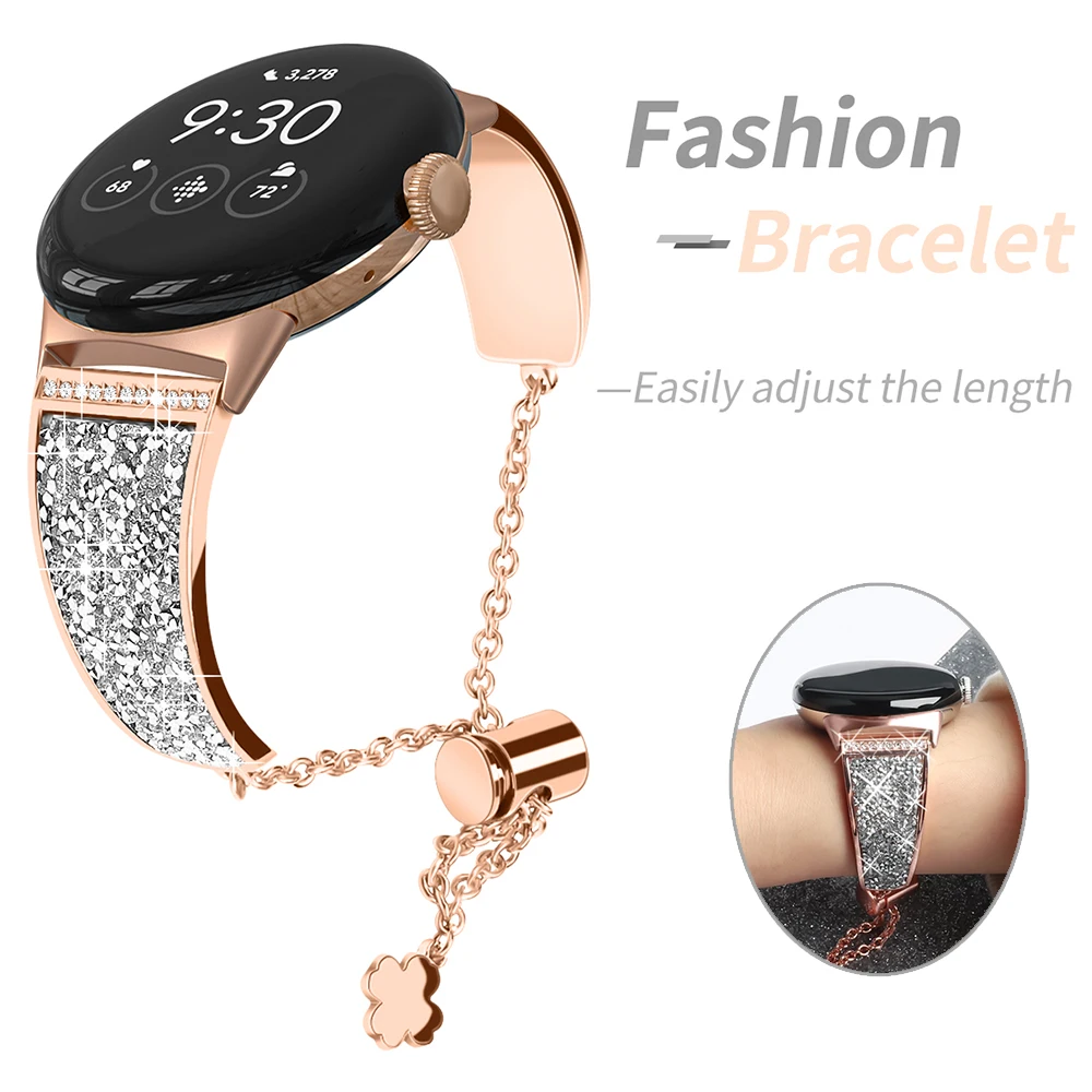 Top Trends: Adjustable Chain Bracelet For Samsung Galaxy Watch 6 5 / Pro 4 Classic Band 45mm 40mm 44mm Diamond Strap 43mm 47mm 42mm 46mm Belt Shoppable Styles