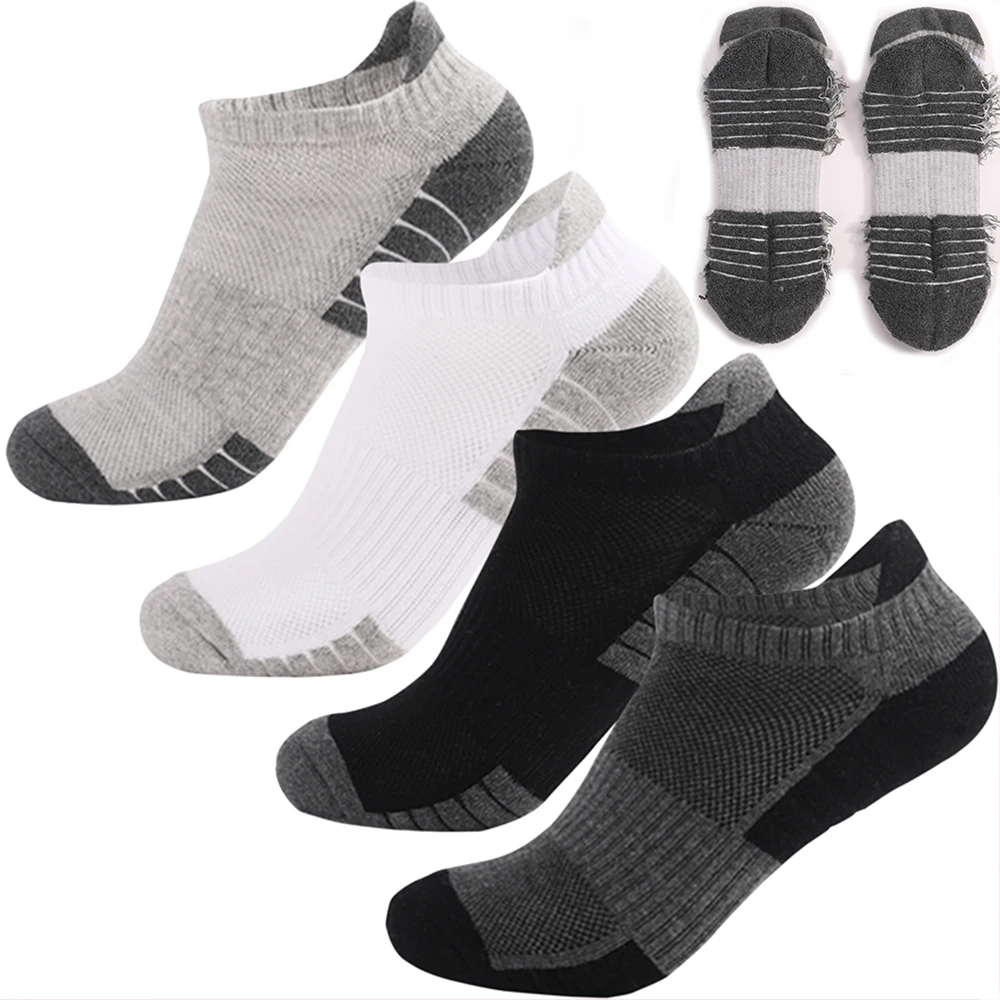 Top Trends: 3 Pairs Soft Towel Sole Thick Breathable Exercise Socks Sports Running Hiking Cotton Boat Ankle Socks Plus Size EUR35-50 US5-15 Shoppable Styles