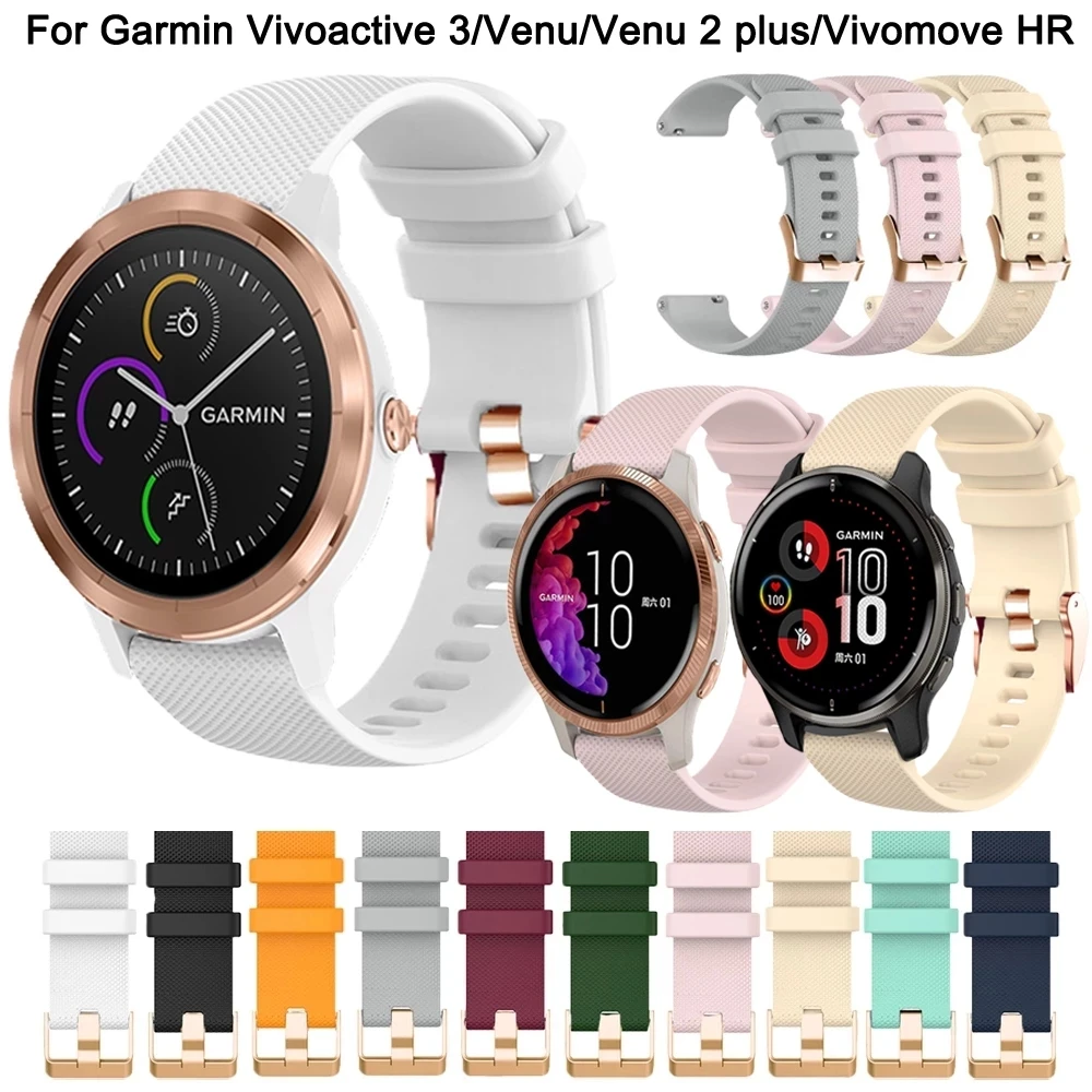 Top Trends: 18 20mm Smart Watch Strap For Garmin Vivoactive3 4 4S Venu 2 Plus SQ Vivomove HR Silicone Band Forerunner 245 Watchband Bracelet Shoppable Styles