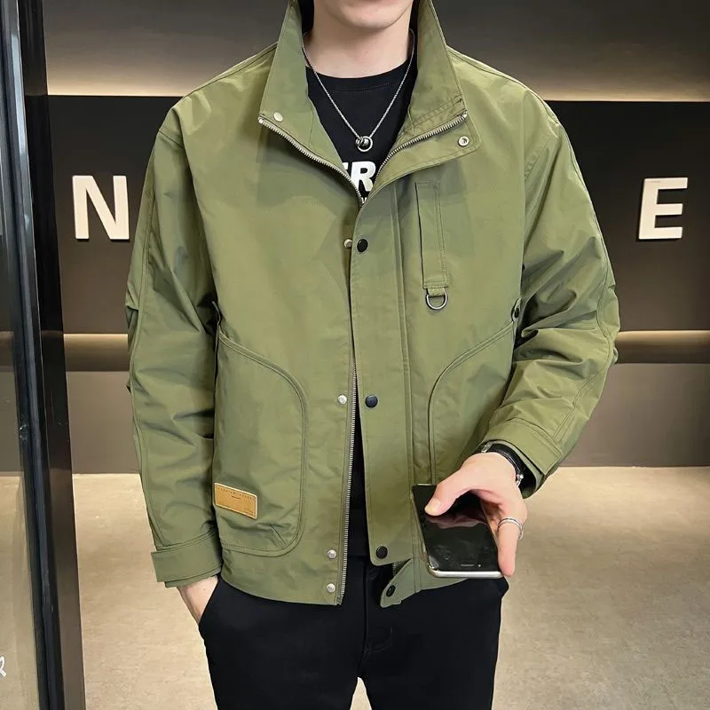 Top Trends: New Spring And Autumn Fashion Trend High Street Standing Collar Workwear Large Pocket Versatile Casual Style Men's Jacket Coat Shoppable Styles