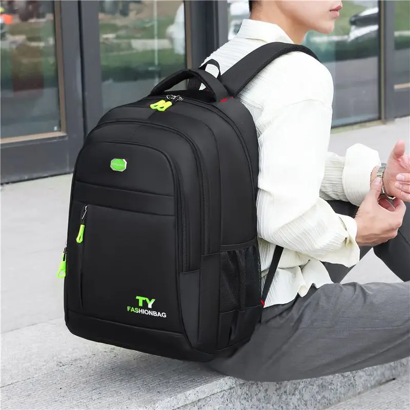 Top Trends: New Men's Large Capacity Backpack Junior High School Backpack Student Backpack Waterproof Oxford Cloth Travel Backpack Shoppable Styles - Image 4