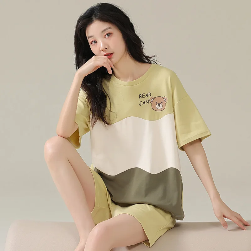 Top Trends: Summer Women&#039;s Pajamas Short Sleeved Shorts Cartoon Casual Cute Student Girl Breathable Spring And Summer Pure Cotton Home Wear Shoppable Styles