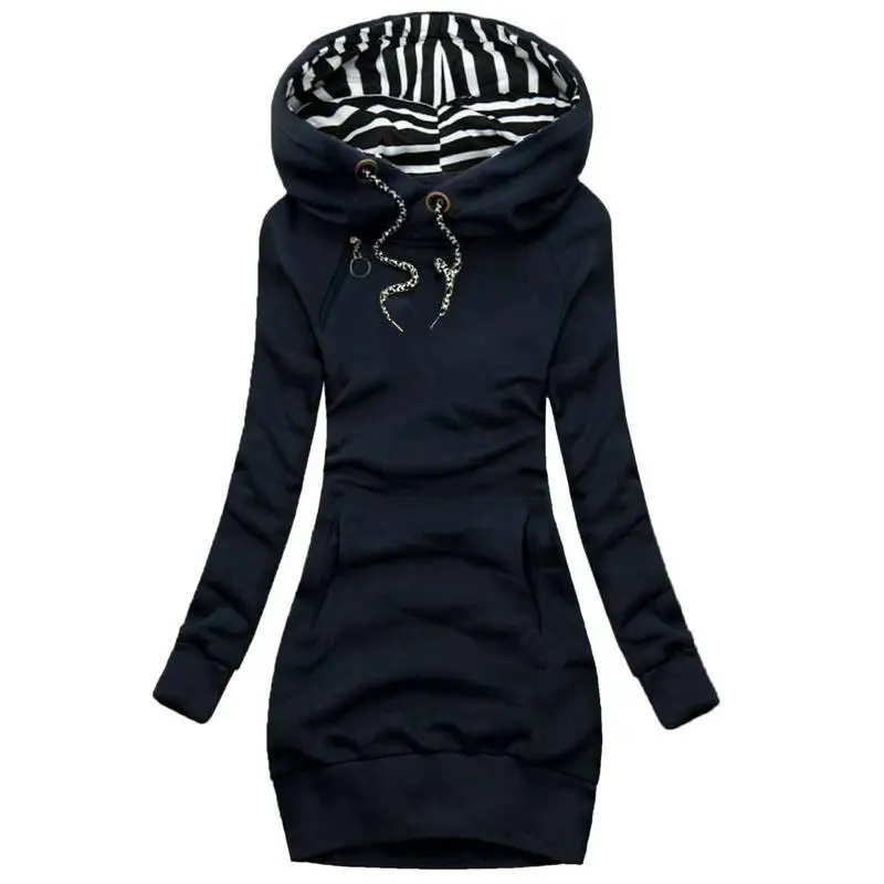 Top Trends: Autumn And Winter Women Dresses Fashion Long Sleeve Hoodie Dress Casual Hooded Dresses For Women Pullover Dress Sweatshirts 2022 Shoppable Styles - Image 4