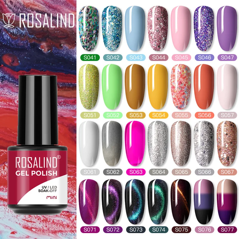 Top Trends: ROSALIND Gel Nail Polish Cat Eye Glitter UV Nail Gel Vernis Semi Permanent Gel Manicure Soak Off Base Top Coat Hybrid Varnishes Shoppable Styles