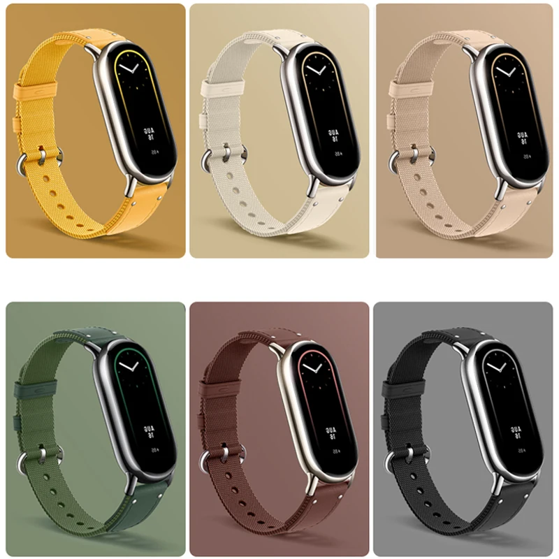 Top Trends: Original Leather Strap For Xiaomi Mi Band 8 Bracelet Smart Watch NFC Replacement Watchband Miband8 Nylon Correa Mi Band 8 Straps Shoppable Styles