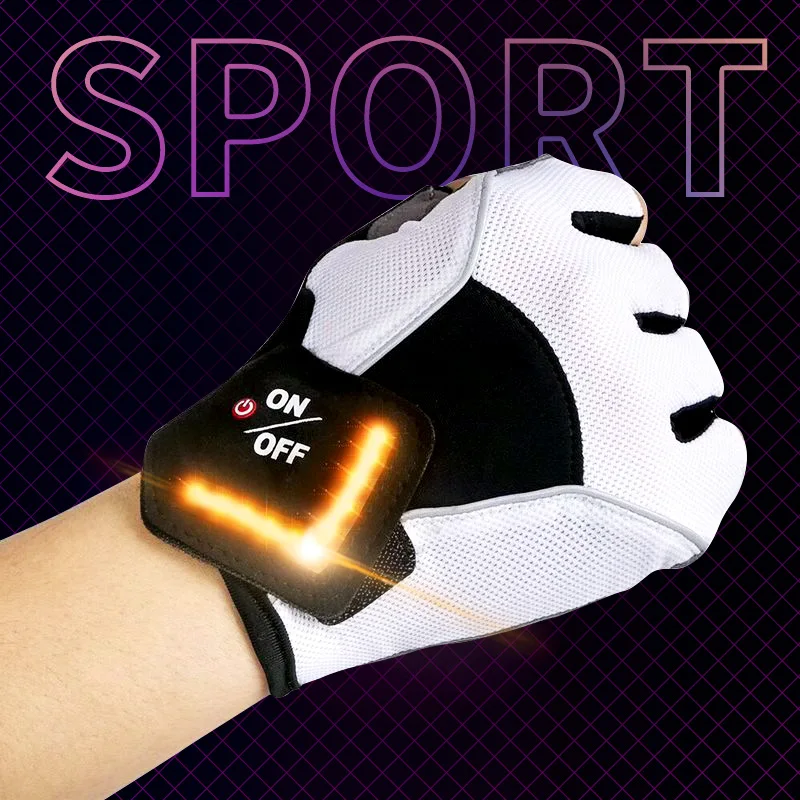 Top Trends: Intelligent GEL Cycling Gloves Bicycle LED Turn Signal Half Finger Sport Gloves Non-slip Riding Outdoor Bike Gloves MTB Shoppable Styles