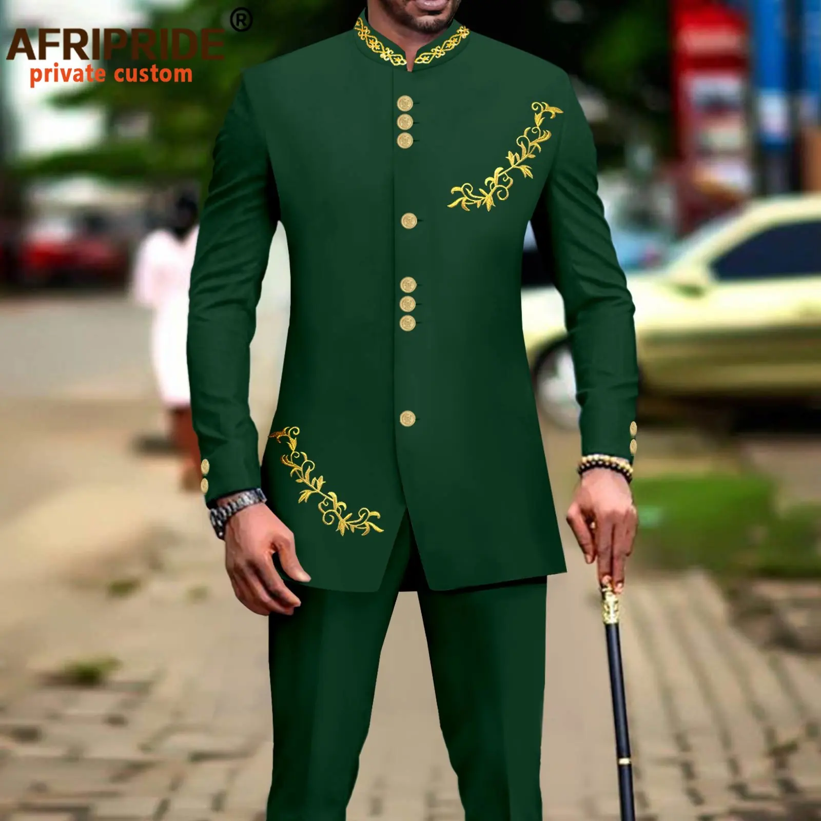 Top Trends: African Suit For Men Dashiki Clothes Long Sleeve Embroidery Coats And Pants Set Slim Fit Outfits Formal Wedding Party A2316059 Shoppable Styles