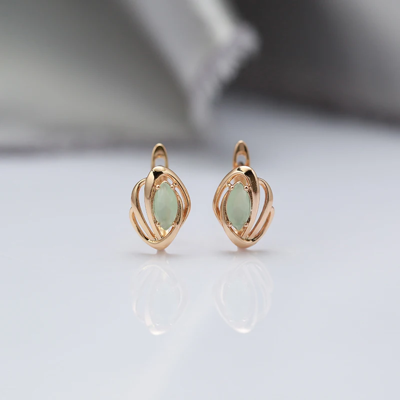 Top Trends: 2022 New Marquis Eye Fog Green Zircon Earrings For Women Hollow Geometric Fashion Jewelry Party Wedding Female Glamour Earrings Shoppable Styles