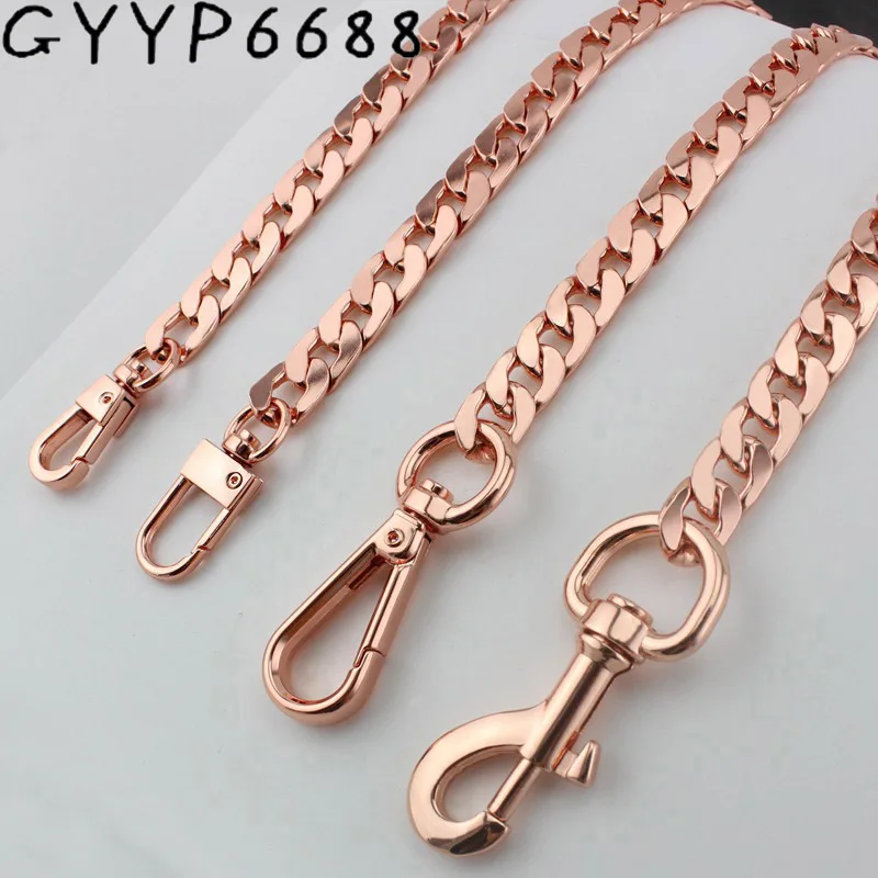 Top Trends: Width 10mm Rose Gold Chain Bags Purses Strap Accessory Factory Quality Plating Cover Wholesale Flat Chain Shoppable Styles