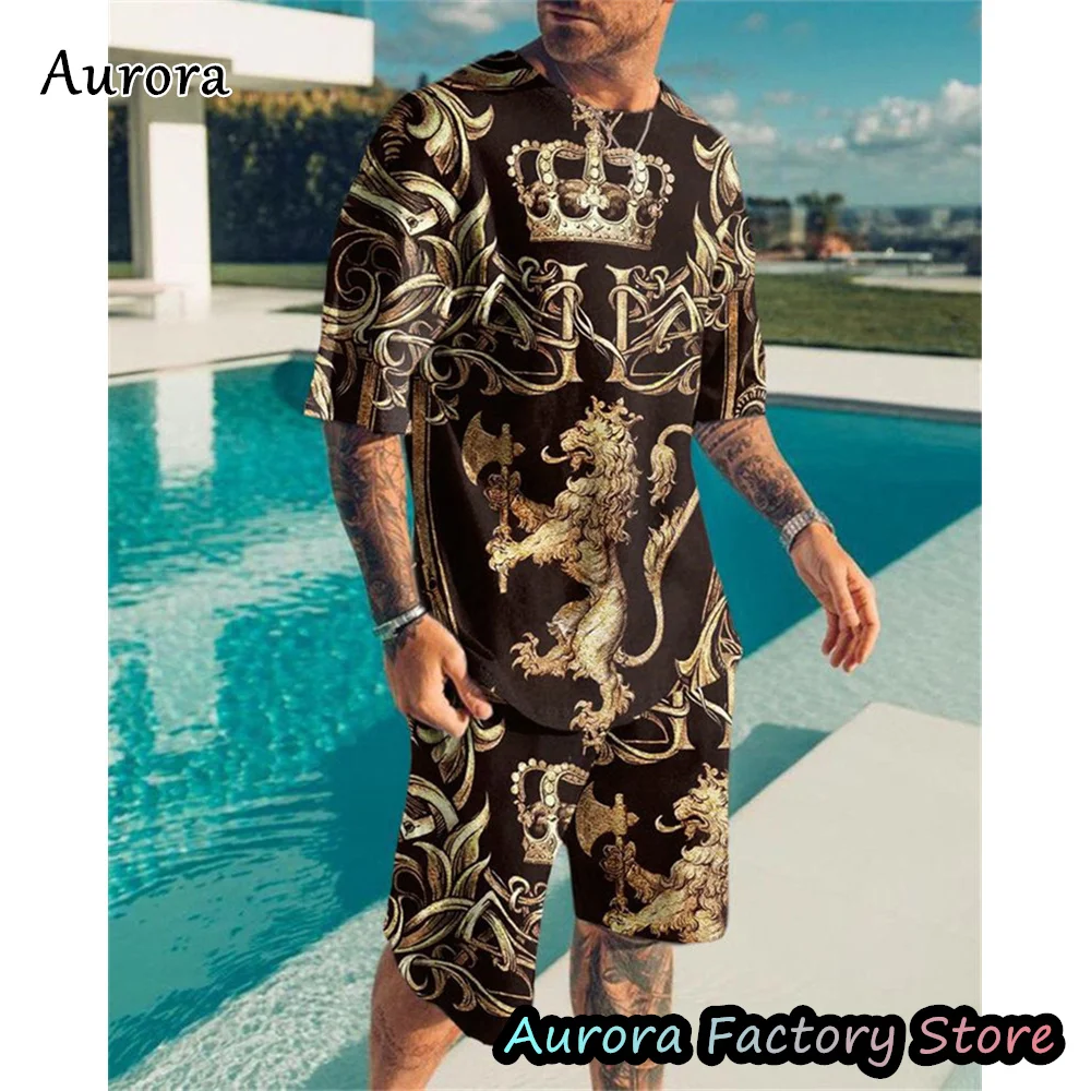 Top Trends: Summer Men's Luxurious T-Shirt Shorts Set Vintage Tracksuit Casual Stylish Outfit Fashion Jogging Suit Male Large Size Clothing Shoppable Styles