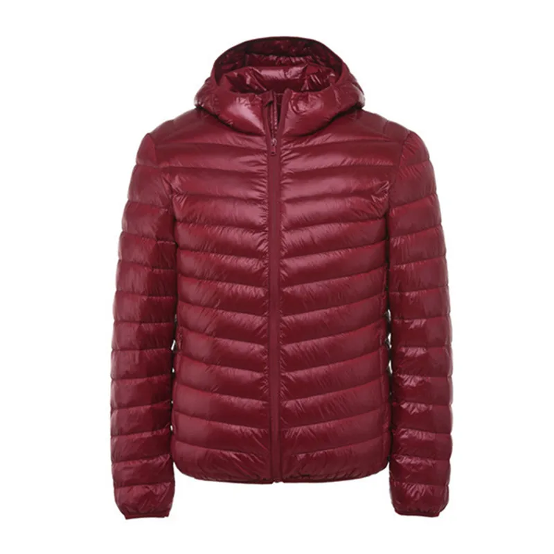 Top Trends: New Fashion Boutique Solid Color Warm Mens Casual Hooded White Duck Down Jacket / Thin And Light Men's Down Coats Shoppable Styles