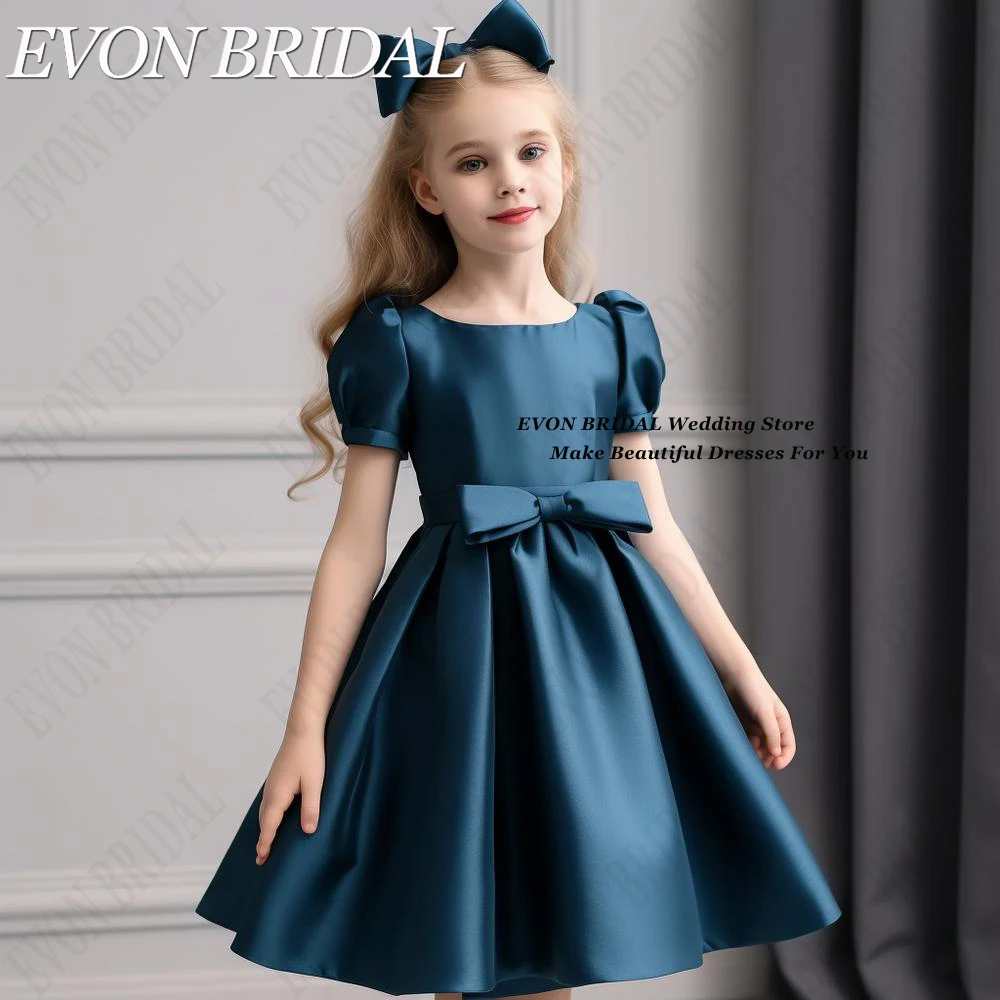 Top Trends: EVON BRIDAL Satin Short Girl Dress For Formal Wedding Party Kids Flower Girl Dresses Knee Length Junior Birthday Pageant Gown Shoppable Styles