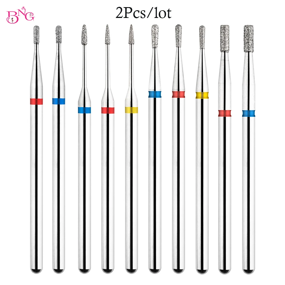 Top Trends: BNG 2Pcs Safety Nail Drill Bits Diamond Manicure Drill Bit Cuticle Remover 3/32" For Electric Nail File Machine Small Nail Bits Shoppable Styles