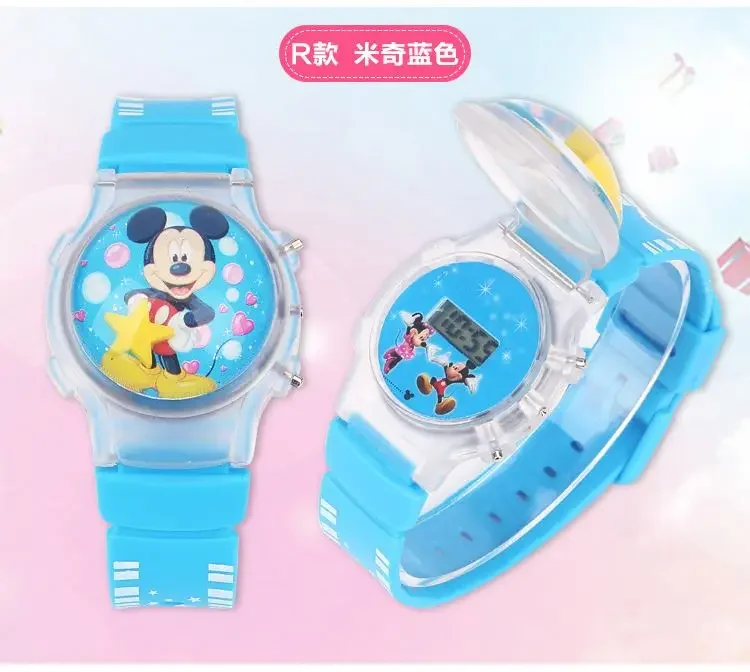 Top Trends: Disney Mickey Minnie Cartoon Luminous Children's Watch Silicone Strap Cute Flash Music Watch Kids Clock Watches Birthday Gifts Shoppable Styles - Image 5