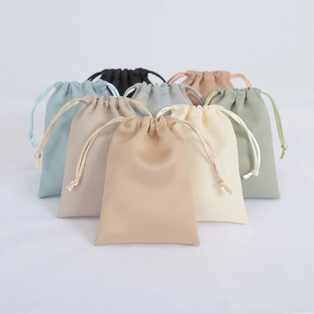 Top Trends: 100pcs Custom Logo Silk Velvet Jewelry Gift Bags Satin Drawstring Earring Ring Packaging Organizer Pouch Wedding Favor Candy Bag Shoppable Styles