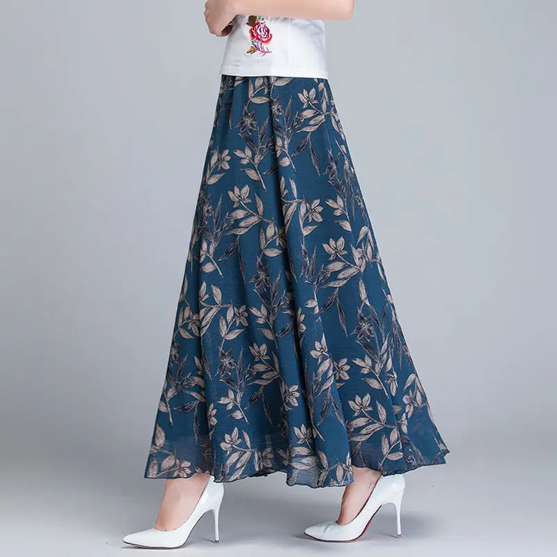 Top Trends: Elegant Vintage Women Chiffon Long Skirt Koreon Clothing Fashion Spring Summer Office Lady Slim High Waist Midi Casual Skirts Shoppable Styles