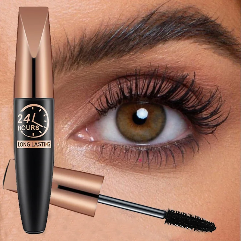 Top Trends: Silk Fiber Black Mascara Makeup Waterproof Lasting Lengthens Eyelashes Extension Non-smudge Anti-sweat Mascara Makeup Cosmetics Shoppable Styles