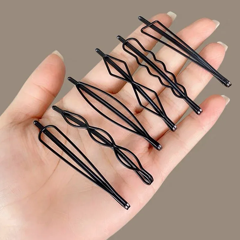 Top Trends: 3 / 12Pcs Black Metal Barrettes Hair Clips Bobby Pins Wavy Fashion Hairpin Invisible BB Clip Wave Hairgrip Hair Clips Accessories Shoppable Styles - Image 4