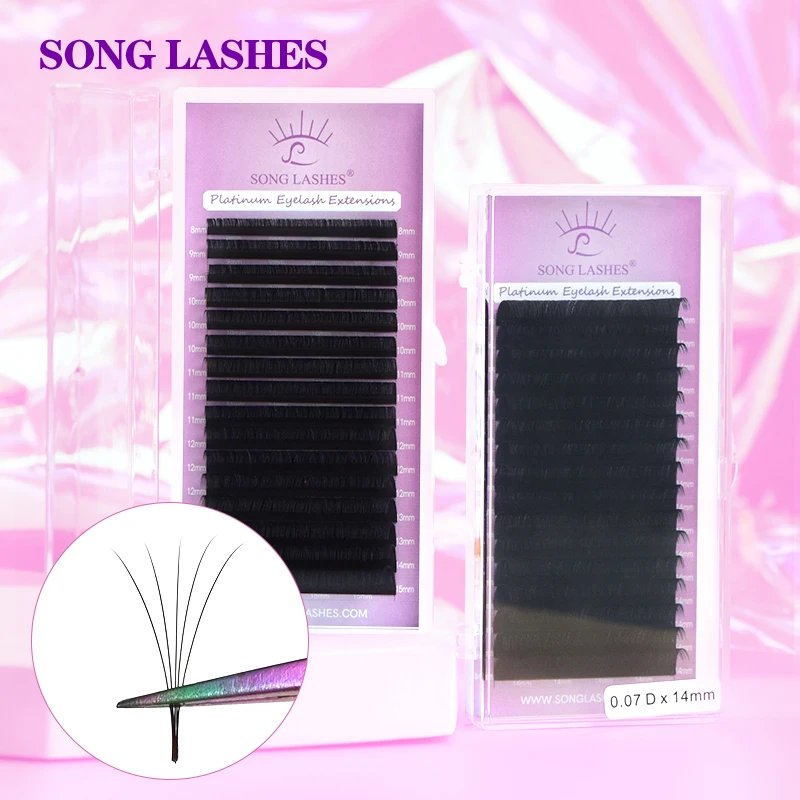 Top Trends: SONG LASHES Wholesale 16 Rows Lashes Glossy / Matte Dark Black Classic Individual False Eyelash Extension Makeup Tools Shoppable Styles