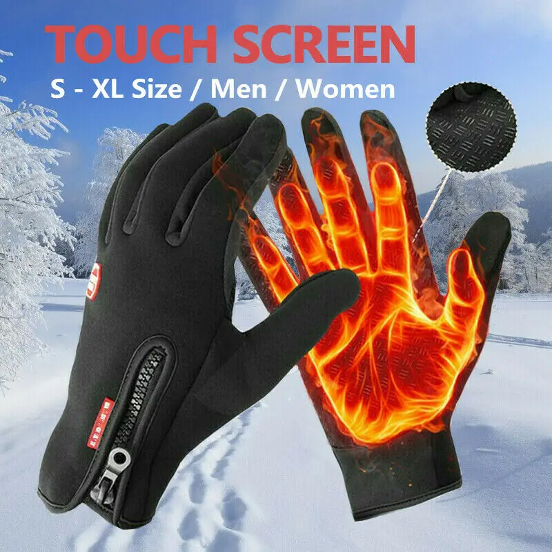 Top Trends: Winter Thermal Gloves Touchscreen Windproof Cycling Cold Glove For Men Women Warm Non-Slip Outdoor Driving Zipper Sport Gloves Shoppable Styles