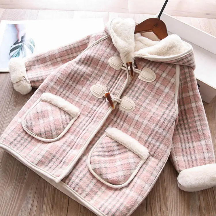 Top Trends: Girls Woolen Jacket Plush Childrens 2023 New Mid Length Baby Casual Woolen Coat Spring And Autumn Girls Fashion Cotton Jackets Shoppable Styles