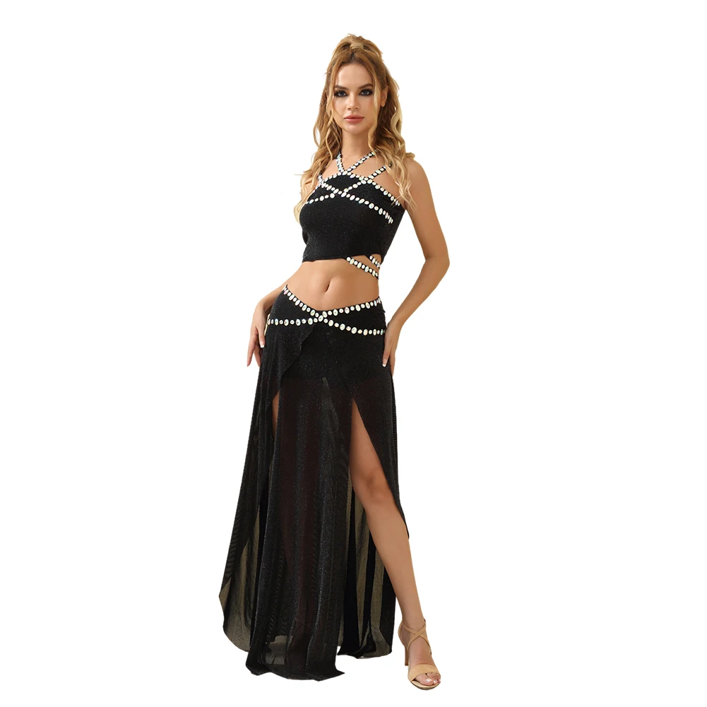 Top Trends: Black Belly Dance Costume Set For Women Belly Dance Clothes Belly Dance Top And Skirt Adult Professional Belly Dancing Outfits Shoppable Styles