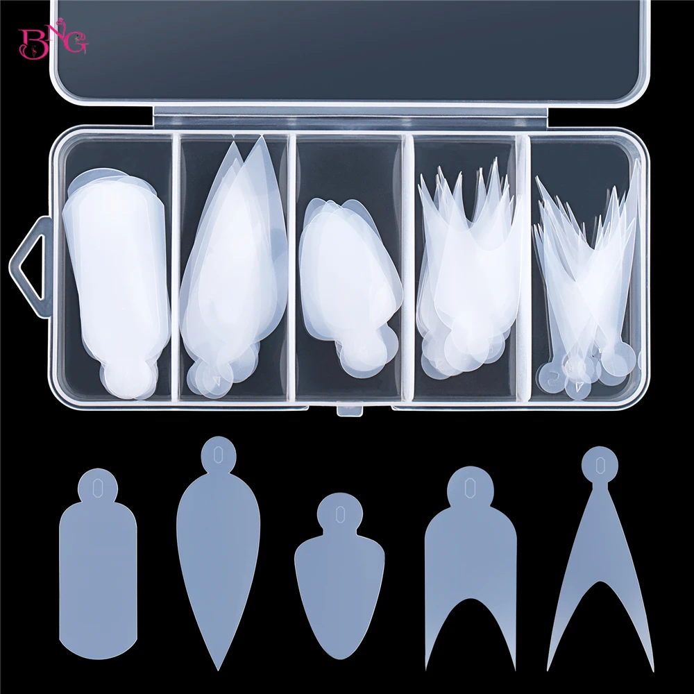 Top Trends: New 60Pcs Soft Silicone Inserts For Dual Forms Nails Reusable French Tip Stickers Formas Nail Molds Silicone Pads Manicure Tools Shoppable Styles