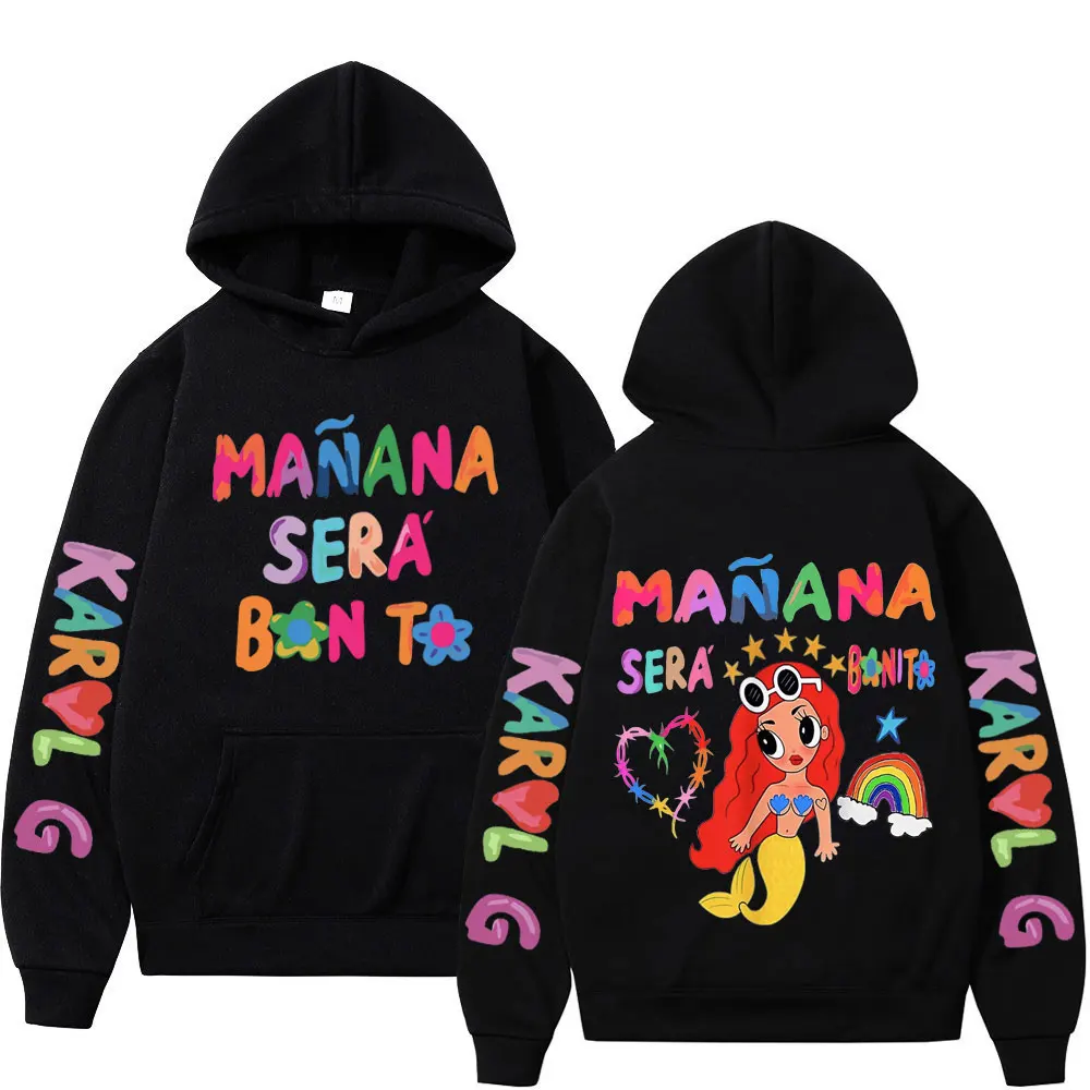 Top Trends: Singer Karol G 2023 New Album Manana Sera Bonito Print Hoodie Unisex Fashion Y2k Aesthetics Sweatshirts Trend Hip Hop Hoodies Shoppable Styles